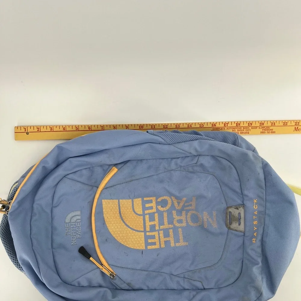The North Face Haystack Backpack Light Blue Yellow NF00CHJ2 Travel Outdoor Sport